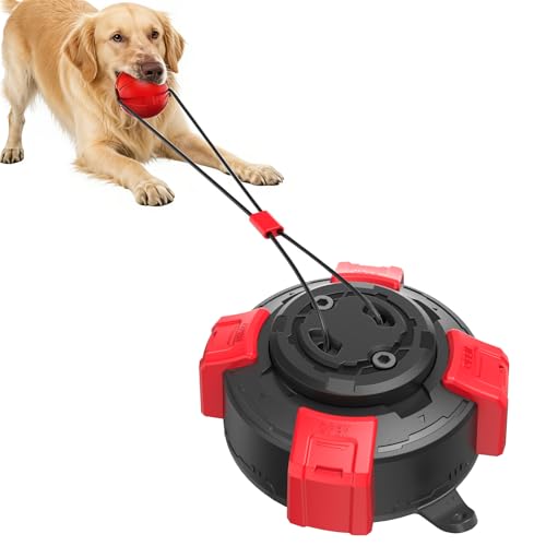 Upgraded Super Strong Suction Cup Dog Toy for Aggressive Chewers, 2.68" Bite Resistant Interactive Tug of War Toy, Durable Rope Chew Ball for Medium Large Dogs, Anxiety Relief