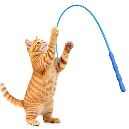 Casfuy Innovative Ultra Light Durable Tail Silicone Teaser Wand Cat Toy