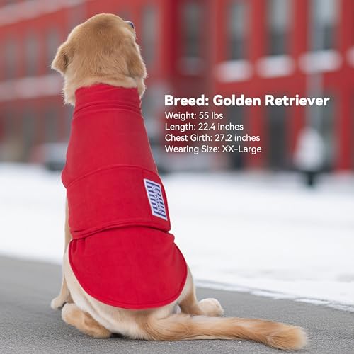 cyeollo Small Dog Sweater, Fleece Dog Sweaters Turtleneck Vest Soft Puppy Sweatshirt Stretchy Pet Fall Autumn Coat Warm Winter Clothes for Small Dogs Girl, Red L - color: Red, size: Large