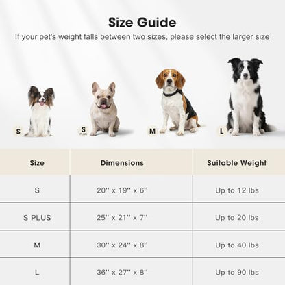 MIXJOY Dog Beds Large Sized Dogs, Washable Dog Bed with Removable Cover, Soft Rectangle Dogs Ded Fluffy Plush Faux Fur Pet Bed with Anti-Slip Bottom, 36"x27"x8", Beige - color: Beige, size: L(36"Lx27"Wx8"Th)