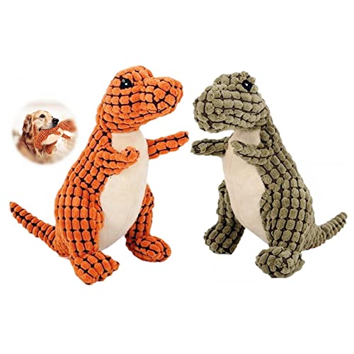 2024 New Indestructible Robust Dino Plush, Squeaky & Durable Dog Chew Toys for Aggressive Chewers, Interactive for Boredom (E-A+B) - color: E-A+B