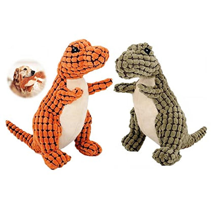 2024 New Indestructible Robust Dino Plush, Squeaky & Durable Dog Chew Toys for Aggressive Chewers, Interactive for Boredom (E-A+B) - color: E-A+B