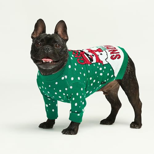 Fitwarm Chillin with My Snowmies Dog Ugly Christmas Sweater, Winter Dog Clothes for Small Dogs Girl Boy, Pet Holiday Sweatshirt, Xmas Snowman Outfit, Green, Red, White, Medium - color: Snowmies, size: Medium