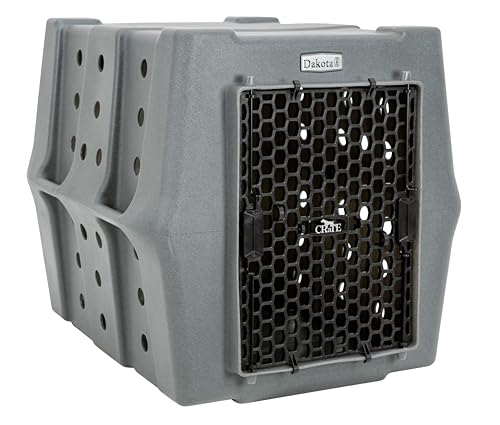 Dakota 283 Canine Rough and Tough Economy Dog Crate w/Removable Two-Way Door - Heavy Duty Outdoor Kennel for Medium Breed Dogs (Dark Granite, Intermediate) - color: Dark Granite, size: Medium