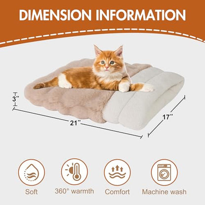 4 in 1 Self Warming Burrow Cat Bed, Pet Hideway Sleeping Cuddle Cave (Style- Camel) - color: Style- Camel