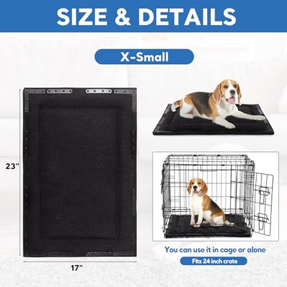HOMBYS Indestructible Chew Proof Dog Bed with 12 Metal Rivets - Ultra Durable 0.8" Thick Kennel Mat for Aggressive Chewers & Teething Puppies, Waterproof Pet Bed Fits Small Crates, 23"x17" - size: 23" x 17"