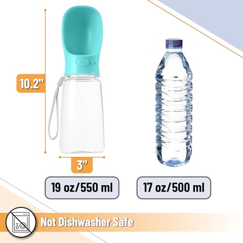 Mr. Pen- Portable Dog Water Bottle, 19 oz, Large, Leak Proof Puppy Water Dispenser with Drinking Feeder for Pets, Outdoor Walking, Hiking, Travel, Not Dishwasher Safe - color: Aqua