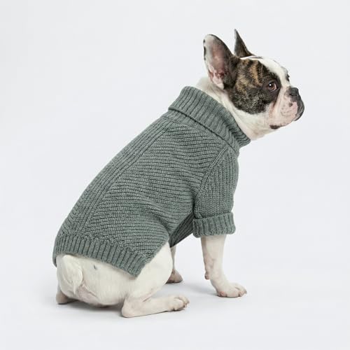 Fitwarm Dog Turtleneck Sweater, Thermal Knitted Pet Coat, Dog Winter Clothes for Small Dogs, Cat Apparel, Heather Grey, XSmall - color: Heather Grey, size: X-Small