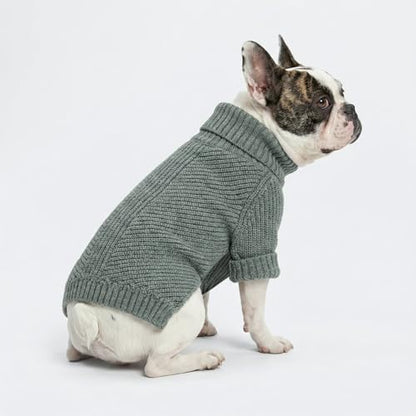 Fitwarm Dog Turtleneck Sweater, Thermal Knitted Pet Coat, Dog Winter Clothes for Small Dogs, Cat Apparel, Heather Grey, Small - color: Heather Grey, size: Small