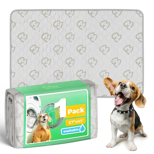 FXW Washable Pee Pads for Dogs, Leak-Proof & Non-Slip, Specifically Designed for 42inch Cages, 27" x 41" Rectangle, Khaki, 1 Pack - color: Khaki, size: 27" x 41" (1 Pack)
