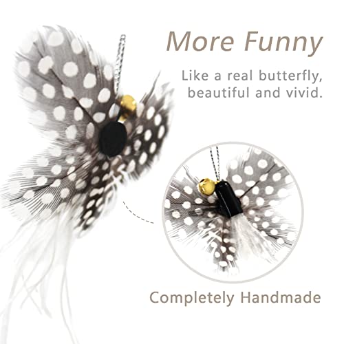 Cat Toy Wand Replacement - 8 Pieces Insect Cat Toys, Cat Feather Toy Refills, Cat Teaser Wand Attachments, Interactive Cat Toys for Indoor Cats - size: Insect