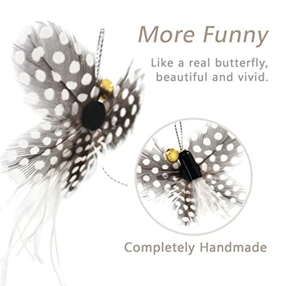 Cat Toy Wand Replacement - 8 Pieces Insect Cat Toys, Cat Feather Toy Refills, Cat Teaser Wand Attachments, Interactive Cat Toys for Indoor Cats - size: Insect