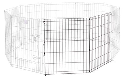 MidWest Homes for Pets Universal Pet Playpen 2-Panel Extension Kit | Fits Metal 30-Inch Dog Pens | Kit Measures, 24x30 Inch (Pack of 2) - color: Black, size: 30H-Inch Pen Extension Panel