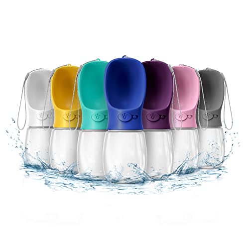 WePet Portable Dog Water Bottle, 12 OZ, Leak Proof Puppy Water Dispenser with Drinking Feeder for Pets Outdoor Walking, Hiking, Travel, Food Grade Plastic - color: #06 Aqua, size: 12 oz