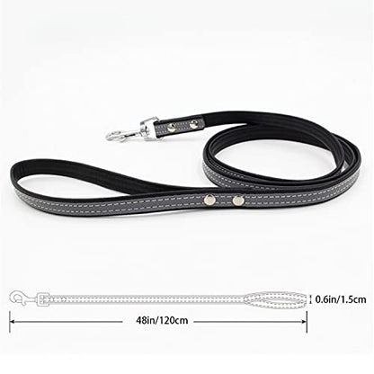 Custom Personalized Reflective Cat Dog Collar and Leash Set with Engraved Name Plate Black Puppy Kitty Dog Cat Collar and 4 FT Leash Set for Small Medium Large Girl Boy Dogs Cats - color: Black, size: S (8.7-11.0in)