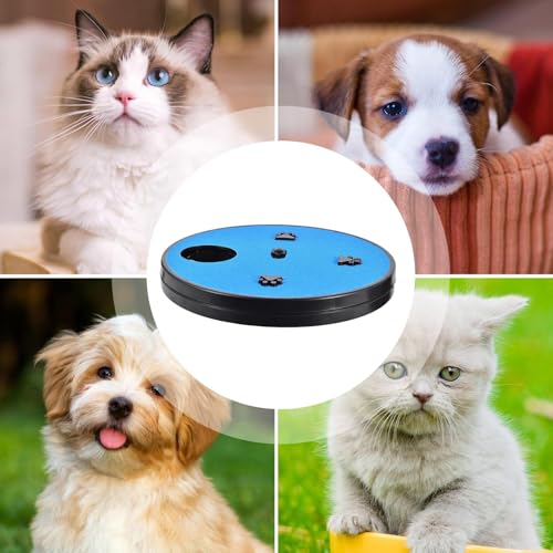 Adjustable Dog Nail Scratch Board with Treat Box 33x33x4cm Rotating Dog Nail Scratch Pad, Anti-Slip Interactive DogNail File Scratchs Pad, for Furniture Couch Floor Car Training Foraging - color: Blue