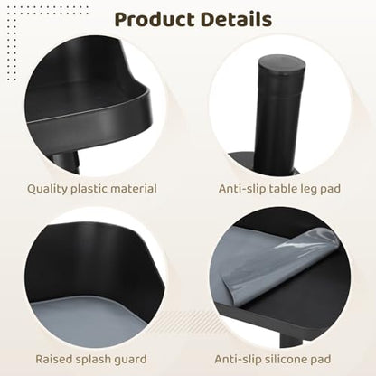 Elevated Dog Food Bowl Stand, 0.9-8.39 in Adjustable Raised Feeding Station, Splash Proof Pet Feeder with Non-Slip Silicone Pad, Neck Protection Eating Table for Large Medium Puppy Dogs Cats