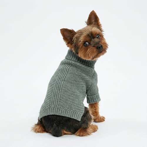 Fitwarm Dog Turtleneck Sweater, Thermal Knitted Pet Coat, Dog Winter Clothes for Small Dogs, Cat Apparel, Heather Grey, Small - color: Heather Grey, size: Small