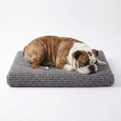 Muddy Mat® Dog Crate Bed mat, Comfortable Dog Pillow, Crate Bed for Large Medium Small Dogs and Cats, Ultra Soft & Relaxing Washable & Dryer Safe Chenille Material - Grey Small (18"x24") - size: Small (18"x24")