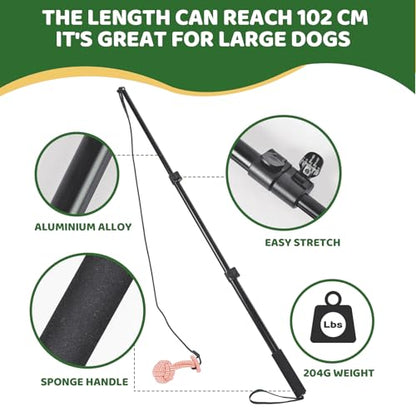 Flirt Pole for Dogs Heavy Duty,Extendable Dog Flirt Pole for Large/Medium/Small Dogs,Interactive Dog Toys Outdoor Exercise & Training
