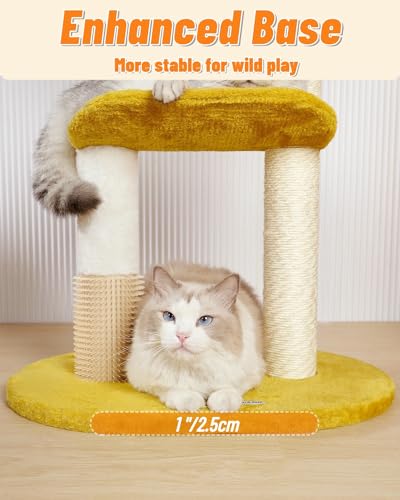 Happi N Pets Cloud Cat Tree, 31.5in Multi-Level Indoor Cat Tower with Scratching Posts, Viewing Perch, Removable & Washable Cushions, Cat Activity Tree with Dangling Toy - size: 31.5" with Scratching Posts