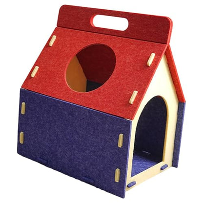 Felt Cat House Hideaway Cave Shelter, Scratch Resistant Indoor Cat Bed, Warm Spacious Play and Rest House for Cats- Style B - color: Style B