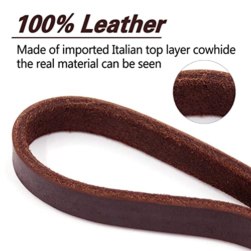 LWBMG Leather Dog Leash 6ft x 3/4 inch, Heavy Duty Genuine Leather Braided Dog Training Leash, Soft and Strong Pet Lead for Large, Medium, Small Dogs - color: Brown, size: 6 ft x 3/4 inch