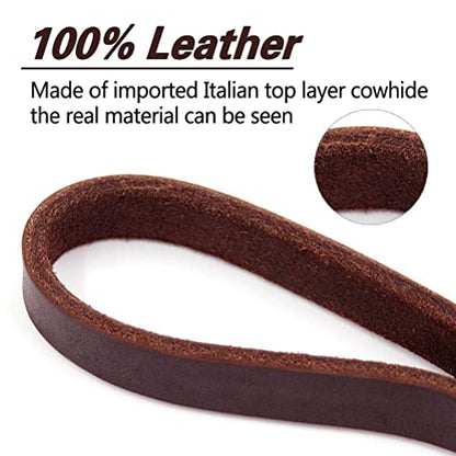 LWBMG Leather Dog Leash 6ft x 3/4 inch, Heavy Duty Genuine Leather Braided Dog Training Leash, Soft and Strong Pet Lead for Large, Medium, Small Dogs - color: Brown, size: 6 ft x 3/4 inch