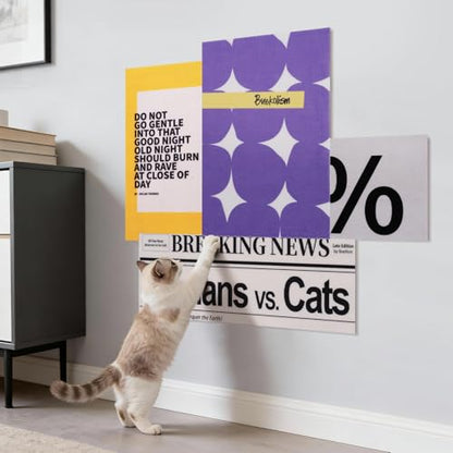 4 Pcs Wall Cat Scratcher for Indoor Cats - Reusable & Damage-Free Wall-Mounted Fabric Scratching, DIY for Furniture and Wall Protection - color: SET2-4PCS