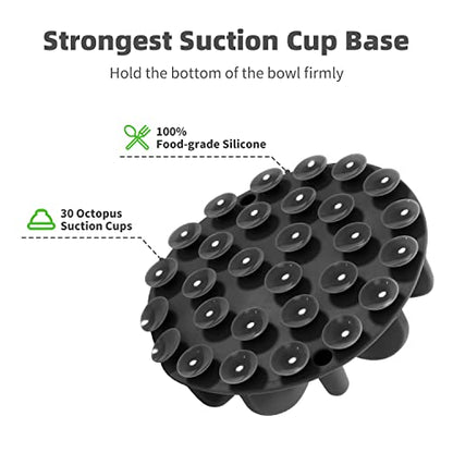Jaoul Slow Feeder Dog Bowls Insert, Puzzle Slow Feeder Insert with 30 Octopus Suction Cups for Small Medium Large Size Dog Food Bowl (4.72 inch, Black) - color: Black, size: Medium(4.72 inch)