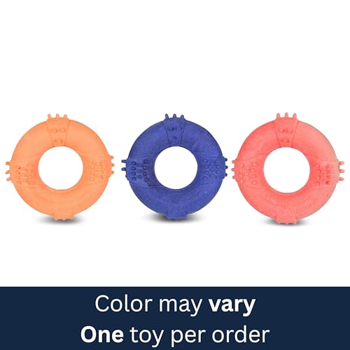AKC Sport TPR Toys for Aggressive Chewers – Durable Rope Frisbee, Foam Ring & Spiked Football – Vanilla Scented, Great for Heavy Chewers - color: Ring
