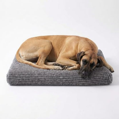 Muddy Mat® Dog Crate Bed mat, Comfortable Dog Pillow, Crate Bed for Large Medium Small Dogs and Cats, Ultra Soft & Relaxing Washable & Dryer Safe Chenille Material - Grey Large (28"x42") - size: Large (28"x42")