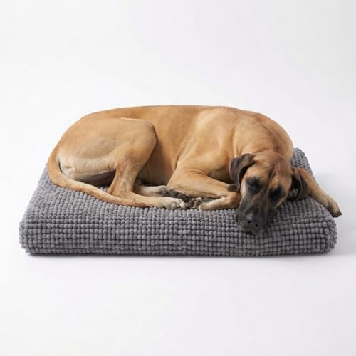 Muddy Mat® Dog Crate Bed mat, Comfortable Dog Pillow, Crate Bed for Large Medium Small Dogs and Cats, Ultra Soft & Relaxing Washable & Dryer Safe Chenille Material - Grey Large (28"x42") - size: Large (28"x42")