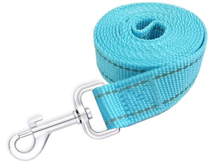 Reflective Dog Leash 4Ft /5 Foot /6 Feet Long, 1 Inch Wide, for Small and Medium Dogs - color: Reflective Sky Blue, size: 1'' x 4 FT