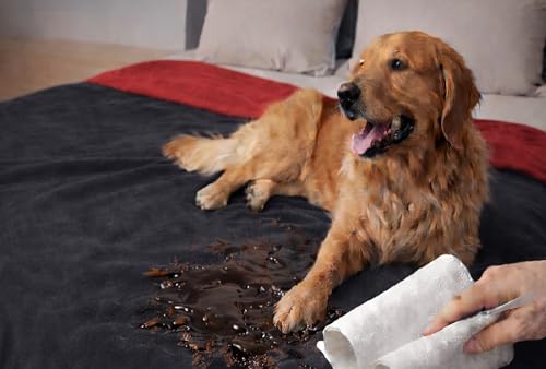 Waterproof Blanket for Bed, Couch, Kids & Pets Protection – Splash-Proof, Spill-Proof, Leakproof Flannel Blanket Reversible Design (Passion Red & Midnight Black, Double Size) - color: Velvet Red/Obsidian Black, size: Full