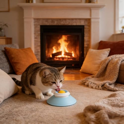 Slow Feeder Cat Bowl, Cat Food Bowl with Cat Lick Ball, Licking A Ball Add More Fun Bowl, Cat Slow Feeder Bowl, Slow Down Eating Speed and Add More Fun for Your Cats. - color: W*1PC