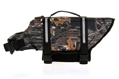 Dog Life Jacket Quick Release Easy-Fit Adjustable Pet Saver Life Jacket Dog Life Preserver - color: maple camo, size: xxs