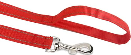 Reflective Dog Leash 4Ft /5 Foot /6 Feet Long, 1 Inch Wide, for Small and Medium Dogs - color: Reflective Red, size: 1'' x 4 FT
