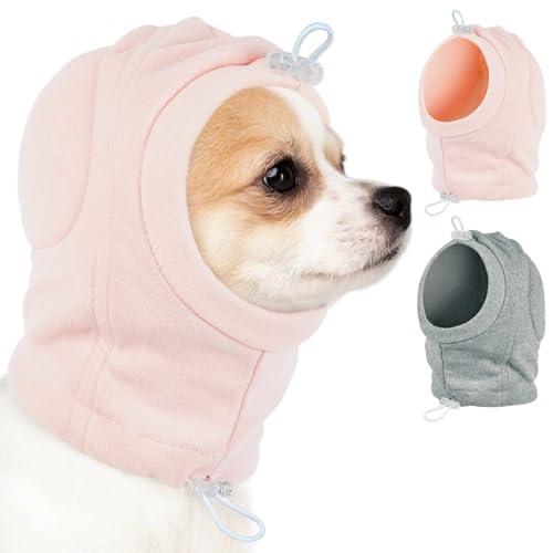 MIGOHI Soft Dog Calming Hoodie with Padding- Dog Ear Muffs Noise Protection with Adjustable Head & Neck, Quiet Ears for Dogs, Anxiety Relief for Noise, Separation,Puppy,S,Pink - color: Pink, size: S