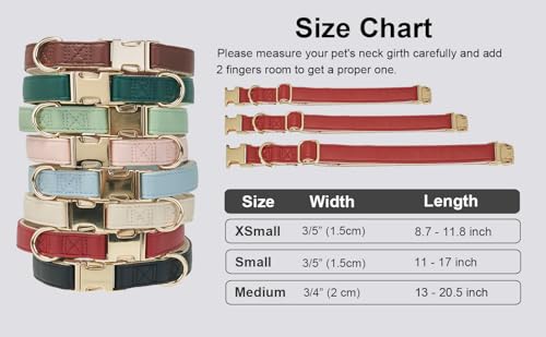 Soft Classic Leather Dog Collar Heavy Duty Padded Collars with Metal Buckle for Puppy Small Medium Dogs (Red,M) - color: Red, size: Medium