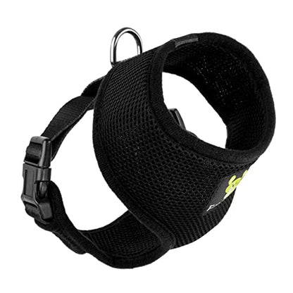 EcoBark Dog Harness - Eco-Friendly Max Comfort Harnesses - Luxurious Soft Mesh Halter - Over the Head Harness Vest- No Pull and No Choke for Small, Toy Breed, and Teacup Dogs (XS, Black) - color: Black