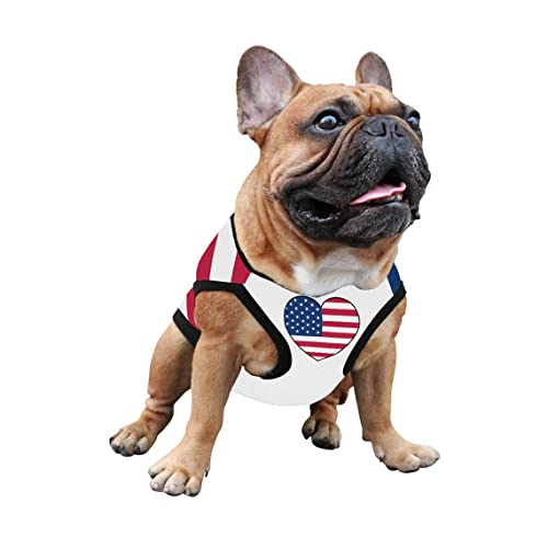 4th of July Vest for Dog American Flag Clothes Small Large Dog Apparel Pet Supplies Shirts (Small, DLR02) - color: DLR02, size: Small