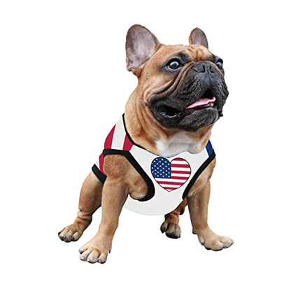 4th of July Vest for Dog American Flag Clothes Small Large Dog Apparel Pet Supplies Shirts (Small, DLR02) - color: DLR02, size: Small