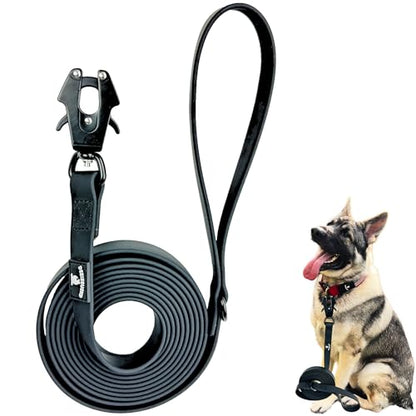 Heavy Duty Waterproof Dog Leash - Large Scissor Frog Quick Release Clasp, PVC Rubber Coated Nylon Training Lead for Large and X-Large Dogs, Odor Free, Durable, Easy to Clean, Nonslip Grip, Secure Hold - size: 10FTLG