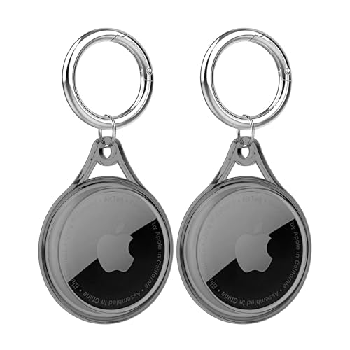 Waterproof Airtag Holder Case, Airtag Dog Collar Holder Case,Airtag Keychain Accessories,Soft TPU Full Protecive Anti-Scratch Air tag Case GPS Tracker for Luggage,Keys,Cat&Dog Collar-Black - color: Black