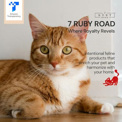 7 Ruby Road Anti Whisker Fatigue Cat Bowls Set of 2 - Wide Shallow Cat Food Bowls for Indoor Cats, Non-Slip Cat Dishes