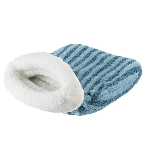Cat Sleeping Bag Tunnel 360° Wrap Pet House Bed Warm Winter Sleeping Cuddler Cushion Hideaway Cave Plush Portable Soft Washable Room for Small Kitten Puppy Animals - color: Blue