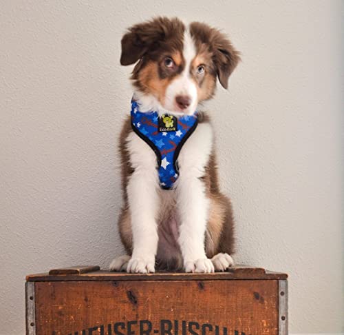 EcoBark Dog Harness - Eco-Friendly Max Comfort Harnesses - Luxurious Soft Mesh Halter - Over the Head Chest Harness Vest- No Pull and No Choke for Puppy, Toy Breeds & Small Dogs (Small, Nautical) - color: Blue Nautical