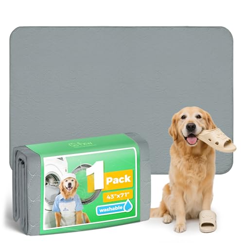 FXW Washable Pee Pads for Dogs, Puppy Pads with Super Absorbent, Specifically Designed for FXW Rollick/Homeplus 32inch 6 Panels Dog Playpen, 43" x 71" Rectangle, Gray, 1 Pack - color: Gray, size: 43" x 71" (1 Pack)