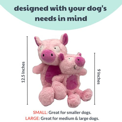 Huxley & Kent Slappies for Dogs | Piggie Smalls (Small) | Squeak & Shake Dog Toy | No Stuff Squeaky Toy, TPR Ball in Head | Simulates Hunting Nature for Dogs - size: Small, style: Piggie Smalls